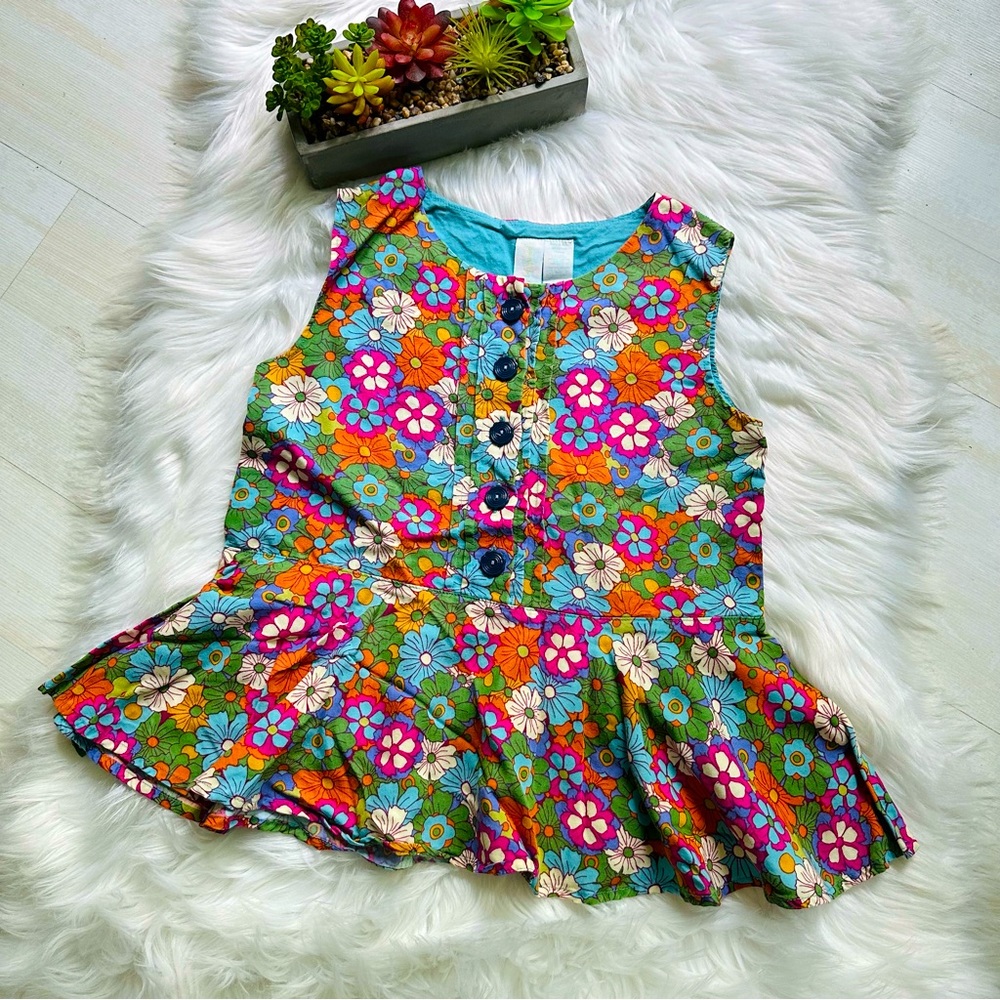 Paint By Numbers Sleeveless Floral Button Down Top, 8